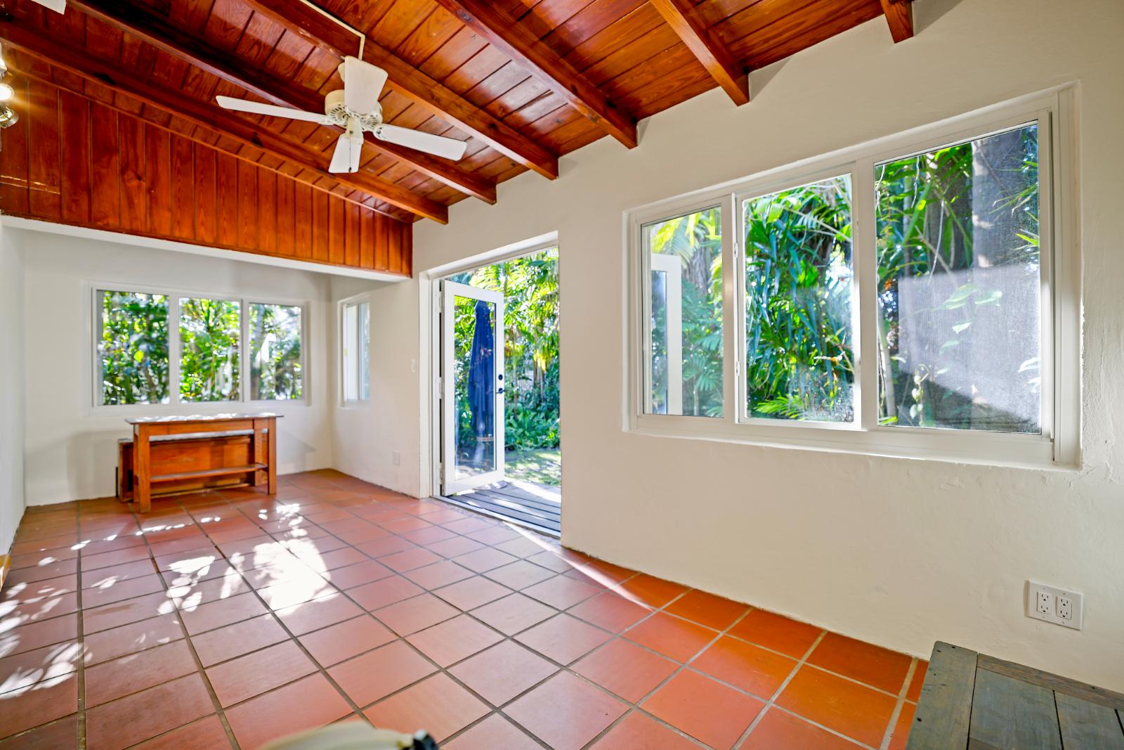 Sunroom showing interior-to-garden relationship
